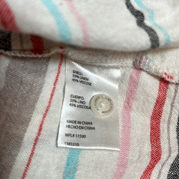 Weatherproof Vintage Linen Blend Short Sleeve button Down Knotted Shirt - Picture 10 of 11